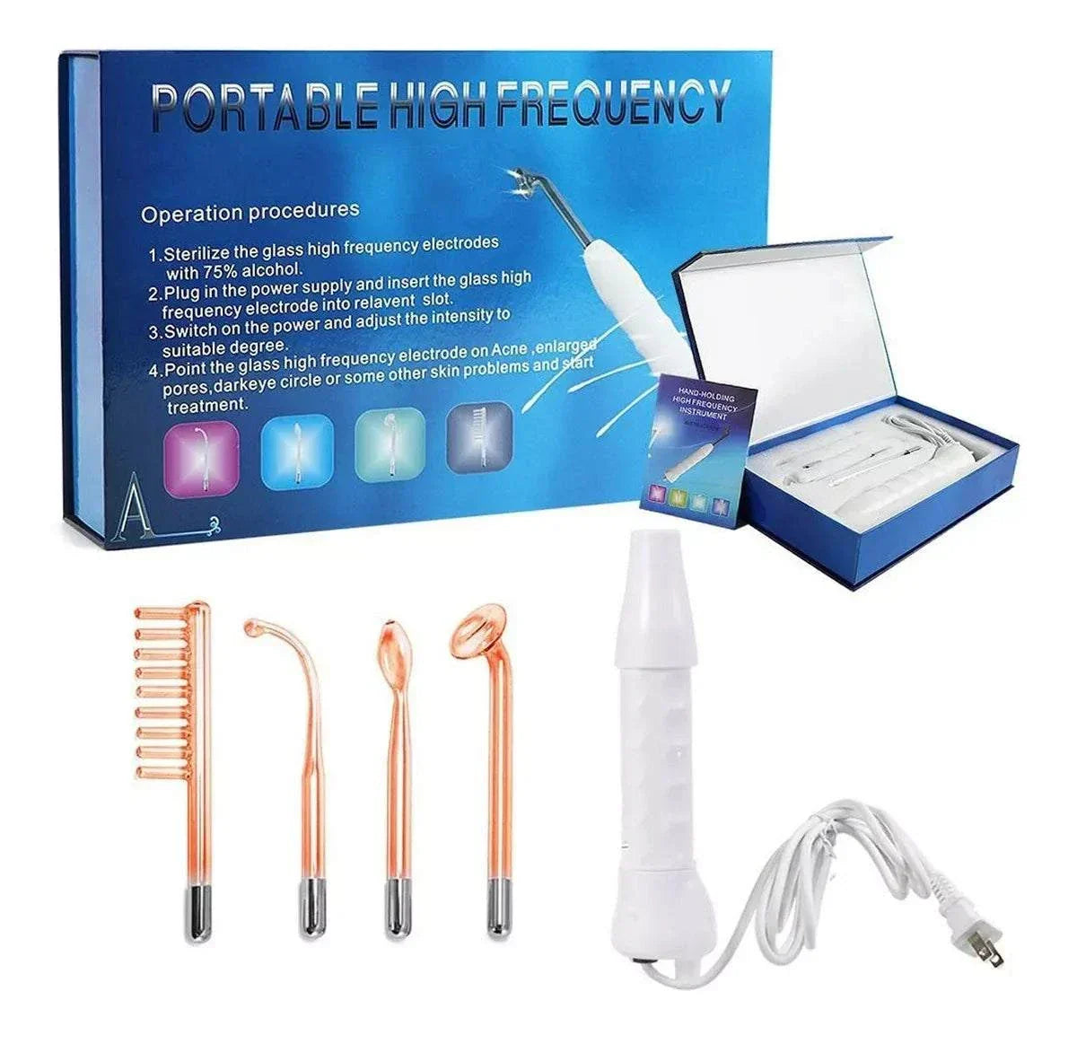 Alta Frecuencia Portatil antiacné dispositivo facial y corporal para tratamiento en casa