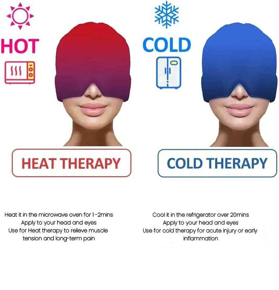 Gorro Gel Terapéutico TyG para alivio de migraña y dolor de cabeza con terapia frío/calor 360°